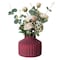 Fabulaxe 5 H Decorative Ceramic Sculpture Channeled Centerpiece Table Vase, Brick Red QI004055.RD - alternate 1